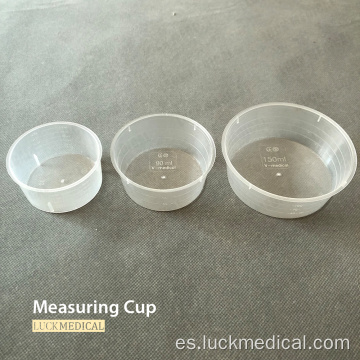 Copa de medición trasparente Uso médico de 60 ml/90 ml/150 ml